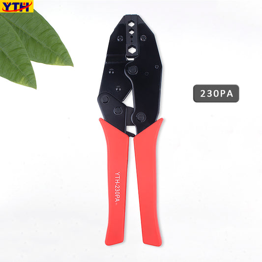 YTH-230PA Crimping Pliers, 0.1"-0.324" (2.5-8.2mm), Self-Adjusting, Carbon Steel, 9" Red Handle, for Various Wires