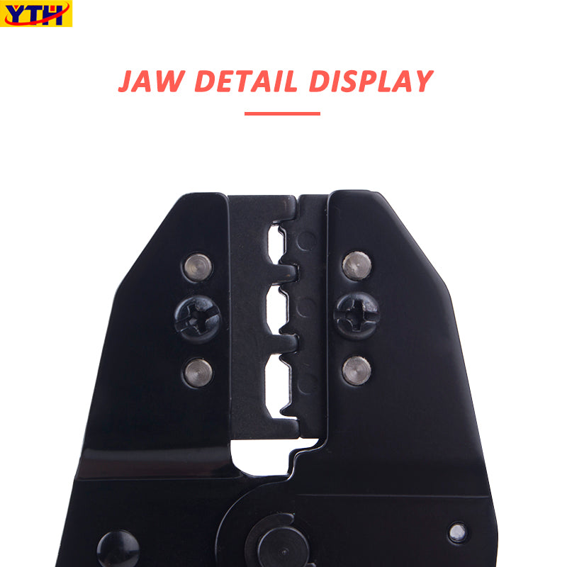 YTH-301 Universal Crimping Pliers - AWG10-22, 6-0.5mm², for Tubes/Pipes/Modules, Carbon Steel with Anti-slip Handle