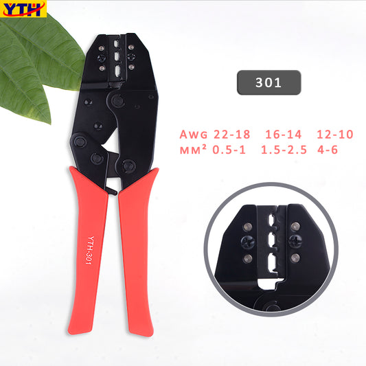 YTH-301 Universal Crimping Pliers - AWG10-22, 6-0.5mm², for Tubes/Pipes/Modules, Carbon Steel with Anti-slip Handle