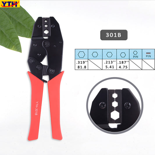 YTH-301B BNC Connector Crimping Pliers, 0.187"-0.213"-0.319" (4.75-5.41-8.10mm), Chrome Vanadium Wire Stripper Tool, 9 Inch