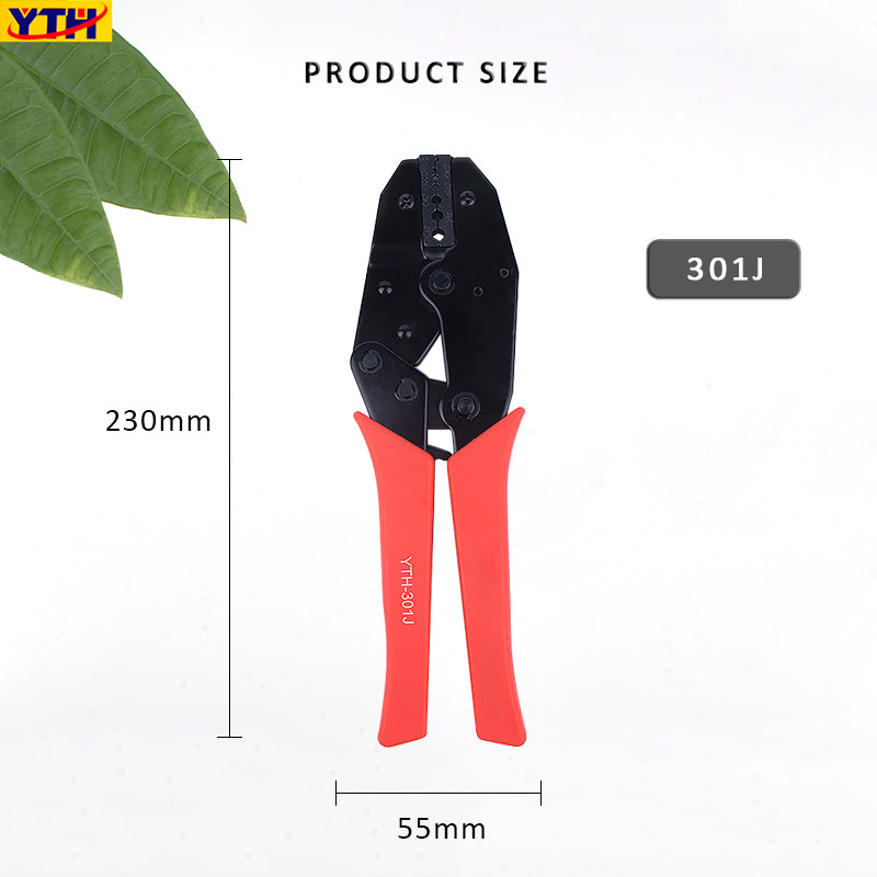 YTH-301J Ratcheting Crimping Pliers, 0.078"-0.178" (2.0-4.5mm), Automatic Wire Terminal Tool for Tubular & Insulated Terminals, Carbon Steel Construction