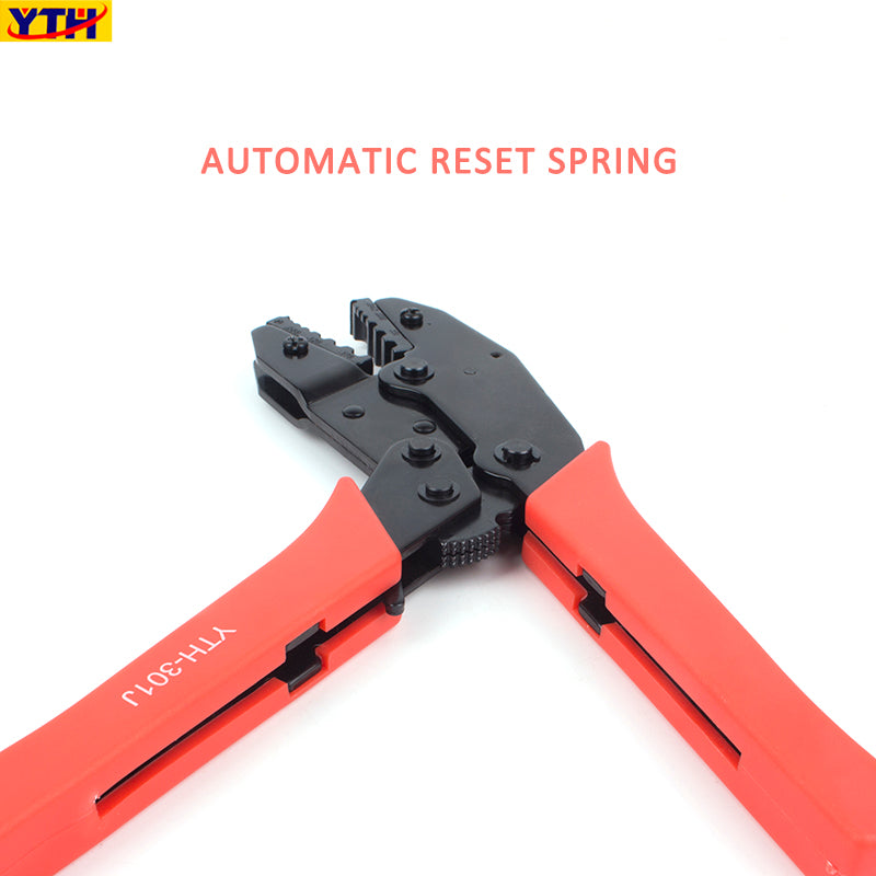 YTH-301J Ratcheting Crimping Pliers, 0.078"-0.178" (2.0-4.5mm), Automatic Wire Terminal Tool for Tubular & Insulated Terminals, Carbon Steel Construction