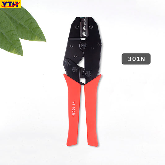 YTH-301N Adjustable Ferrule Crimping Pliers - 20-8AWG, 220mm, 45# Steel with PVC Handle for Wire Ferrule Crimping
